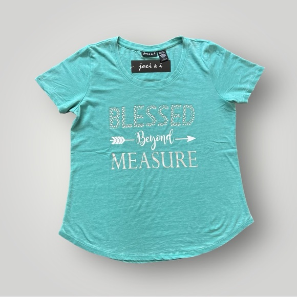 Blessed Beyond Measure Green Faith T-shirt Short Sleeve Adult Women Medium - Picture 8 of 8